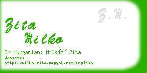 zita milko business card